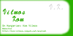 vilmos kom business card